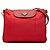 Borsa a tracolla in tessuto con rifiniture Saffiano rosse di Prada Rosso