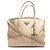 Beige Leder 2-Wege Tote Bag von Prada