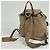 Jacquard Sac à dos en toile et cuir beige marron Prada - vue 2
