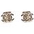 NEW CHANEL CUBE LOGO CC 3D GOLD METAL STUD EARRINGS Golden