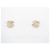 NEW CHANEL CUBE LOGO CC 3D GOLD METAL STUD EARRINGS Golden - view 4