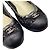 Timeless  Chanel Lace-Accent CC Cap Toe Ballet Flats in Black Leather - view 8