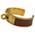 Bracelet Hermès Kelly Marron Cuir et Or Doré  - vue 2