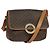Céline Celine Vintage Macadam Circle Logo Canvas and Leather Marrone