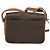 Céline Celine Vintage Macadam Circle Logo Canvas and Leather Marrone - vista 2