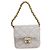 CHANEL Minimini Matelassé 7 Pouch Pelle Bianco Oro CC Auth LNZ849 D'oro - vista 13