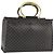 Céline Borsa a mano in tela Macadam CELINE in pelle PVC nera e oro Auth LNZ872A Nero D'oro