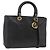 Christian Dior Borsa Tote Lady Dior in pelle 2 in 1 nera e oro Auth ARZ701 Nero D'oro