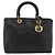 Christian Dior Borsa Tote Lady Dior in pelle 2 in 1 nera e oro Auth ARZ701 Nero D'oro - vista 13