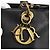 Christian Dior Borsa Tote Lady Dior in pelle 2 in 1 nera e oro Auth ARZ701 Nero D'oro - vista 19