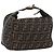 FENDI Borsa Vanity in Tela Zucca Nera Marrone Auth ep13903 Nero