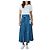 Falda midi de algodón rayada azul medio / crema con cinturón Akris Punto - vista 7