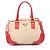 Borsa a mano 2 in 1 Prada rossa e beige pelle e tela Rosso