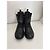 Geox Botas de tornozelo pretas em couro com borboletas Preto - vista 3