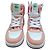 Sneakers alte Lacoste rosa e bianche Bianco Marrone chiaro