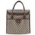 Borsa a mano in PVC GG intrecciato Gucci Marrone