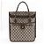 Borsa a mano in PVC GG intrecciato Gucci Marrone - vista 19