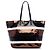 Borsa tote Prada in satin a righe paillettate marrone Bronzo