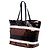 Borsa tote Prada in satin a righe paillettate marrone Bronzo - vista 2