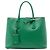 Prada Borsa doppia media in pelle Saffiano verde