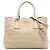 Prada Braune Vitello Daino Offene Umhängetasche Beige