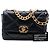 Chanel Nero Medio Pelle di Agnello 19 Flap - vista 8