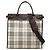 Borsa tote convertibile in tela a quadri beige Burberry
