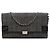 Chanel Grigio CC Choco Bar in Denim con Catena a Patta Marrone