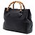 Bolsa Tote Diana Média em Couro Preto com Bambu Gucci - vista 2