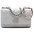 Wallet On Chain Cartera con Cadena 19 de Cuir de Cordero Gris de Chanel Castaño