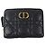 Schwarze Leder-Bi-Fold-Geldbörse von Christian Dior