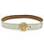 Céline VINTAGE CELINE PARIS GOLDEN BUCKLE PLANET WEISSES LEDER GÜRTEL T75 Weiß