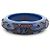 NUOVO BRACCIALE LOUIS VUITTON LEO MONOGRAM LOGO LV IN LEGNO LACCATO BLU - vista 2