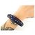 NUOVO BRACCIALE LOUIS VUITTON LEO MONOGRAM LOGO LV IN LEGNO LACCATO BLU - vista 9