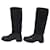 Hermès SCARPE HERMES BOOTS CAVALIERI 36 IN PELLE NERA E SUEDE FODERATE Nero  - vista 2
