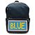 Fendi Logo Nylon-Leder-Rucksack Blau