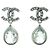 Orecchini a goccia in metallo argento e cristallo Chanel