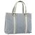 Céline CELINE C Macadam Canvas Handtasche Hellblau Silber Auth BA11640