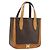 Céline Bolso de mano de lona Macadam CELINE en cuero PVC marrón dorado Auth BSZ508 Castaño