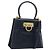 Borsa a mano in pelle Gancini Salvatore Ferragamo 2 in 1 Blu Navy Oro Auth gh1925