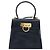 Borsa a mano in pelle Gancini Salvatore Ferragamo 2 in 1 Blu Navy Oro Auth gh1925 - vista 13