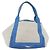 BALENCIAGA Cabas Bag Canvas Leather Light Beige Light Blue 339933 Auth 173988 Silvery - view 2