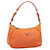 PRADA Schultertasche Nylon Orange Silber Auth ARZ559A