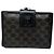 Céline Carteira de couro monograma Triomphe Celine Paris vintage preta e marrom Preto