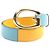 GUCCI Memorable Buckle Bicolor Leather Belt Blue Yellow