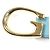 GUCCI Memorable Buckle Bicolor Leather Belt Blue Yellow - view 5