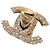 CHANEL fibbia CC turnlock swarovski  oro. Bianco D'oro