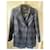 Cappotto Maje a quadri blu e nero - vista 15