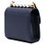 Clutch Vertical Chic Mini Azul em Couro de Cabra Matelassê Chanel com Corrente e Pérolas Azul marinho - vista 2