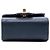 Clutch Vertical Chic Mini Azul em Couro de Cabra Matelassê Chanel com Corrente e Pérolas Azul marinho - vista 3